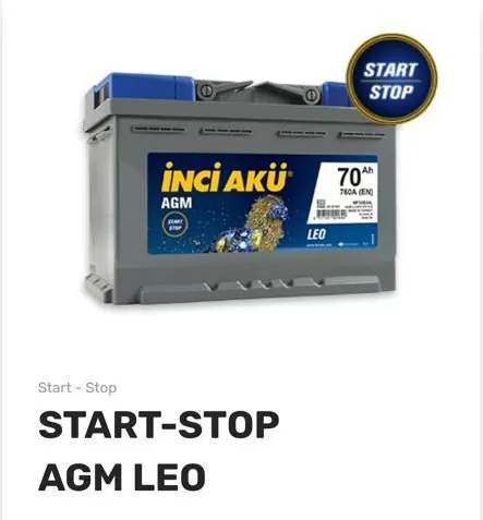 Start-Stop AGM LEO İNCİ Akü